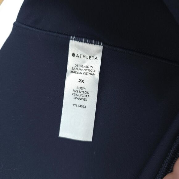 ATHLETA Salutation Stash Pocket || Tight Leggings Navy Blue Athleisure Yoga 2X - Picture 8 of 9